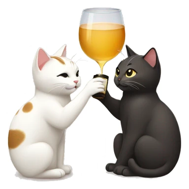 two cats drinking sake sticker