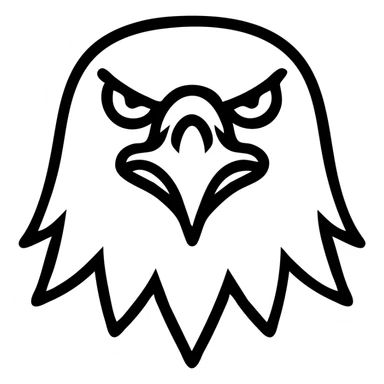 2d eagle symbol, more detailed, scary and fierce expression, sharp features sticker