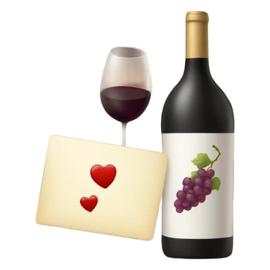wine and a card sticker