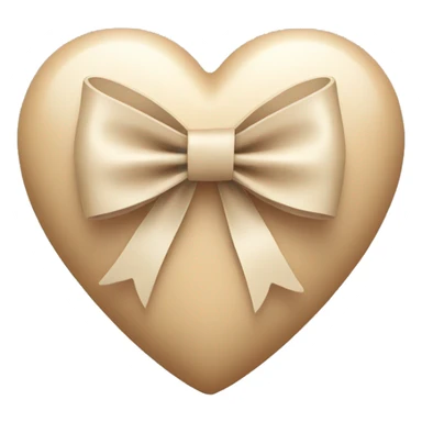 Beige heart with bow sticker
