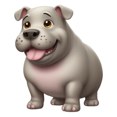 chubby dog hippo with a belly sticker