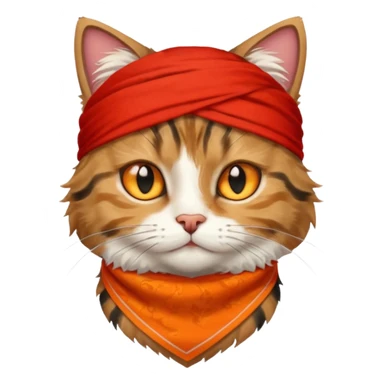 cat with wearing red bandana sticker