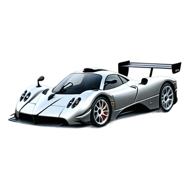 Silver Pagani Zonda race car  sticker