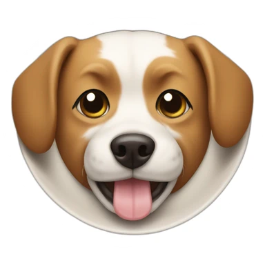 dog eating bottomless bowl sticker