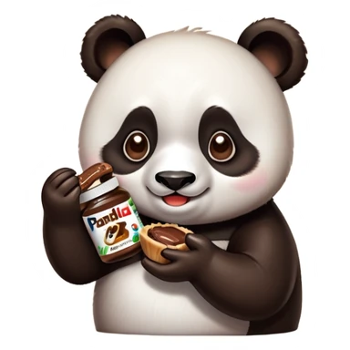 Panda eats nutella sticker