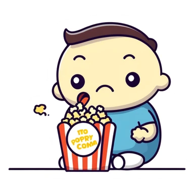 Popcorn eater suspense sticker