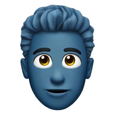 corazon azul con textura de denim jean  sticker