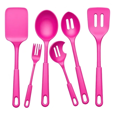 Pink cooking utensils sticker