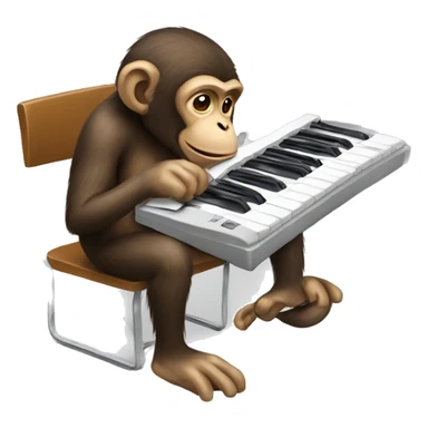 Monkey eating a keyboard  sticker