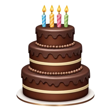 a big three-tiered chocolate birthday cake without candles sticker