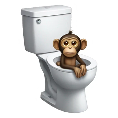 Monkey on the toilet sticker