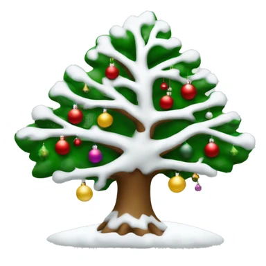 Árbol de Navidad de color blanco con adornos blancos sticker