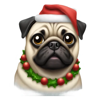 Christmas pug sticker