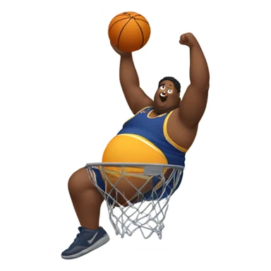 Fat person dunking sticker