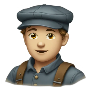 Victorian-Era-poor-factory-worker-kid-flat-cap sticker