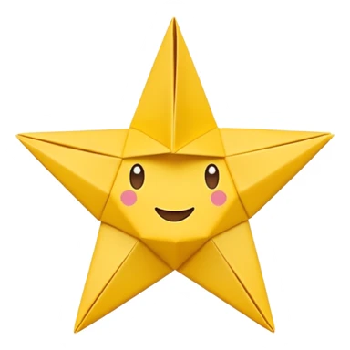 origami paper star, yellow, classic emoji look sticker