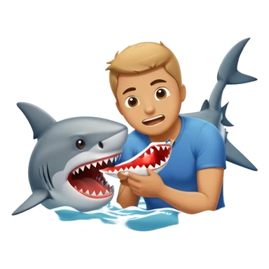 guy getting eaten by shark sticker