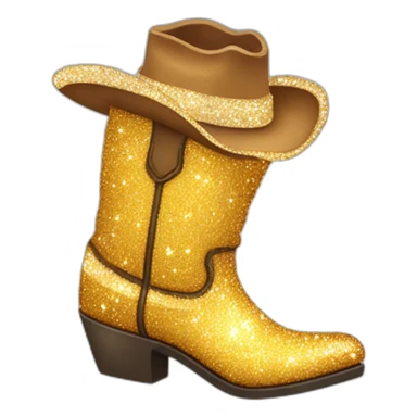 sparkle cowboy boot sticker