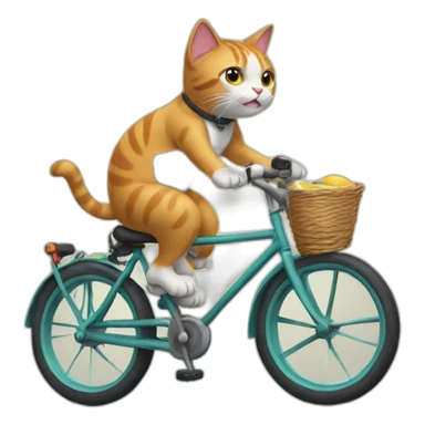 Cat riding a bike sticker