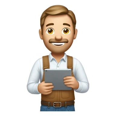 White farmer who communicate marketing sticker