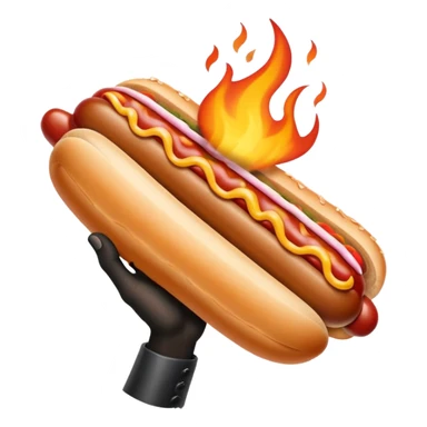 Hand Holding a Flaming Hotdog sticker