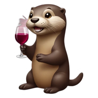 Otter with wine sticker