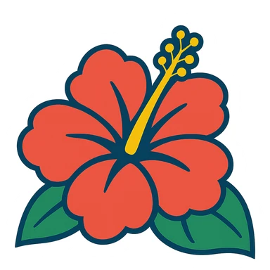 Hawaiian flower sticker