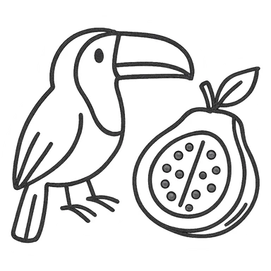 toucan and guava sticker