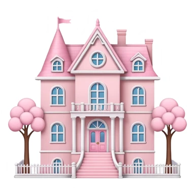 baby pink doll mansion with miniature furniture  sticker