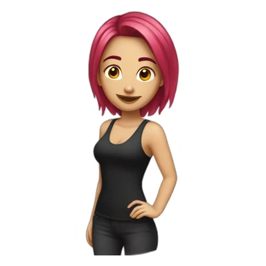 girl-rosered-hair-partying sticker