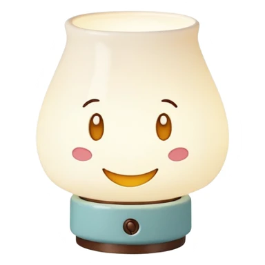 cute lamp with smiling face sticker