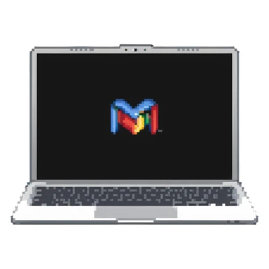 a laptop having a logo that says cmv on the back of it sticker