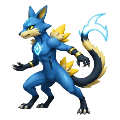 Zeraora-Lucario-Luxray-Fakémon-hybrid-creature (full body)  sticker
