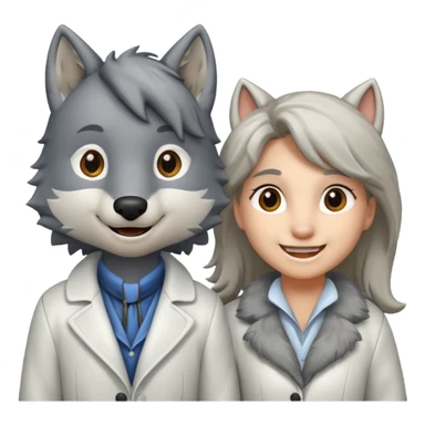 a wolf and a pony in love sticker