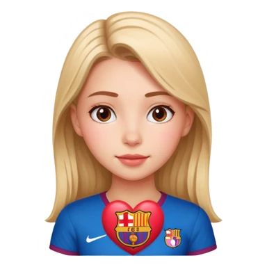 Girl with barcelona logo heart sticker