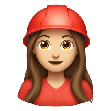 girl with a long brown hair wearing red colored safety helmet sticker