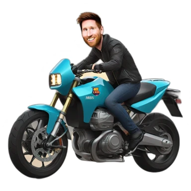 Messi sur une moto sticker