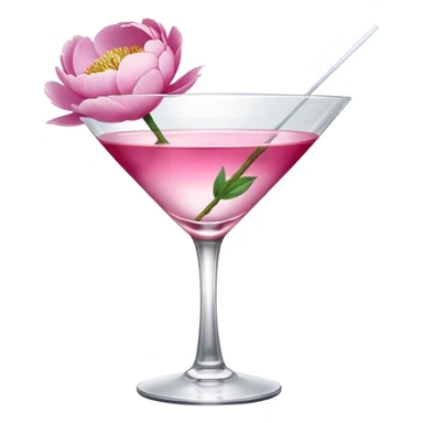 Martini with peonies sticker