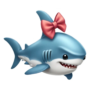 a cute shark with a bow sticker