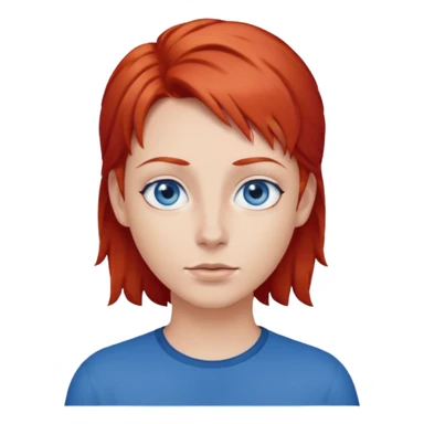 red hair big blue eyes sticker