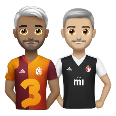 beşiktaş forması giymiş bir kız ve galatasaray forması giymiş bir erkek el ele yürüyorlar sticker