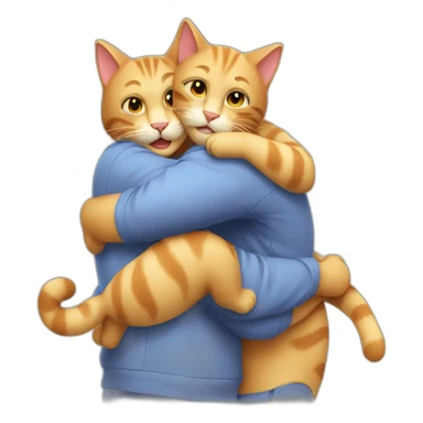 Cats hug sticker