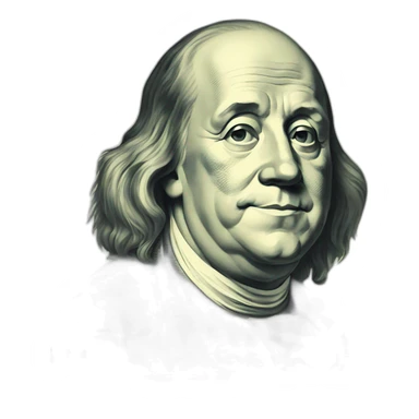 Benjamin Franklin dollar sticker