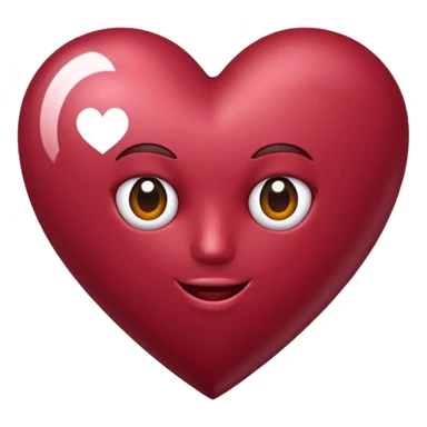 Corazón vinotinto con una m en el centro que se unica sticker