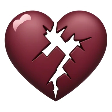 dark Burgundy broken heart sticker