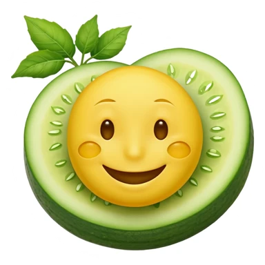 resting yellow smiley face with cucumbers over its eyes sticker