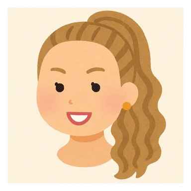 Beyonce's head in Irasutoya style, smiling, cartoon simplicity, pastel palette, gentle features sticker