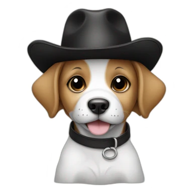 Baby dog with a black hat sticker