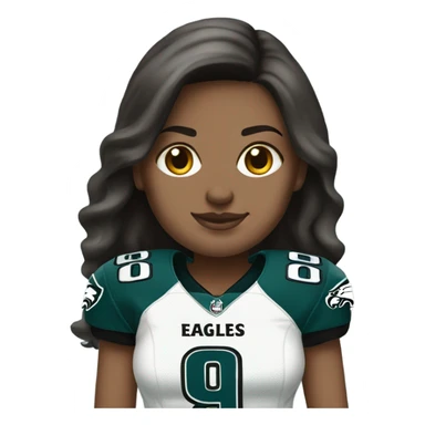  White female brunette wearing Philadelphia Eagles jersey sticker