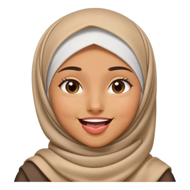 nữ, 15 tuổi, đội khăn hijab, tongue out, cười tươi sticker